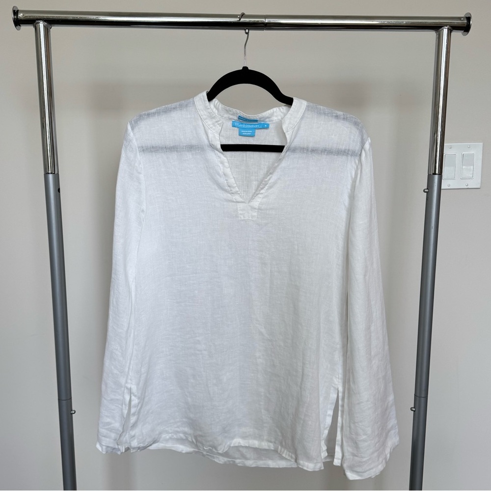 Island Company Linen White Blouse